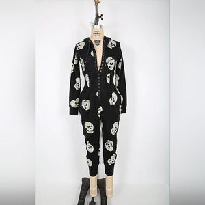 Betsy Johnson Small Black and White Skull Jumpsuit
